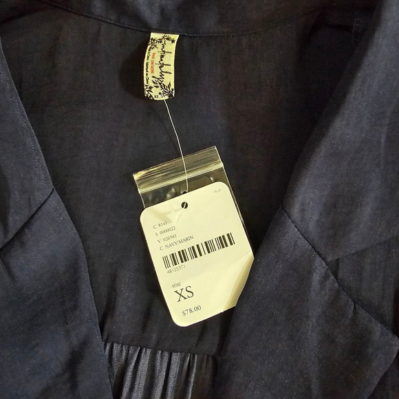 Free People Top Women's XS Blue Long Sleeve Lightweight - Picture 3 of 7